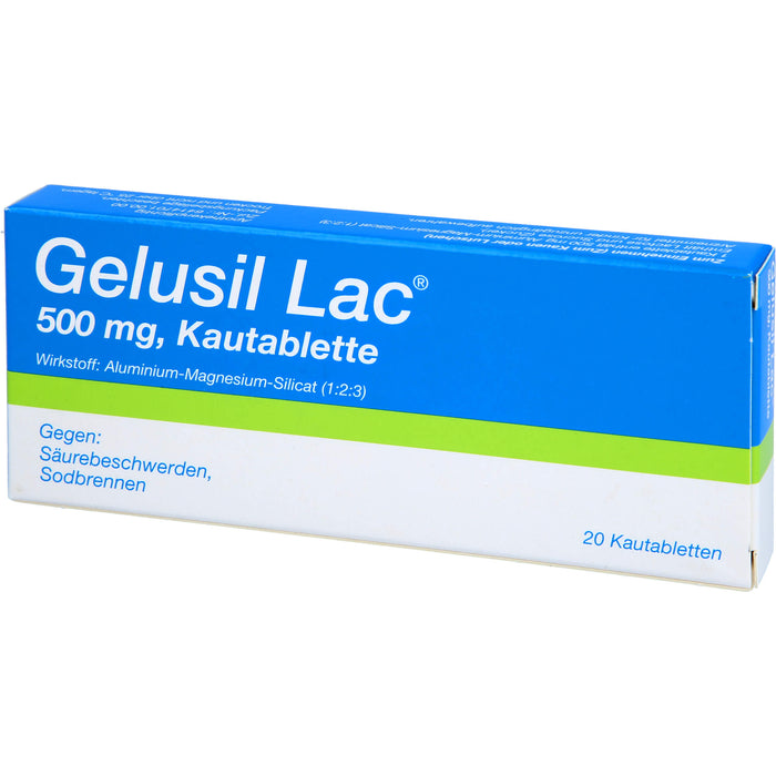 Gelusil Lac Kautabletten gegen Säurebeschwerden, Sodbrennen, 20 St. Tabletten