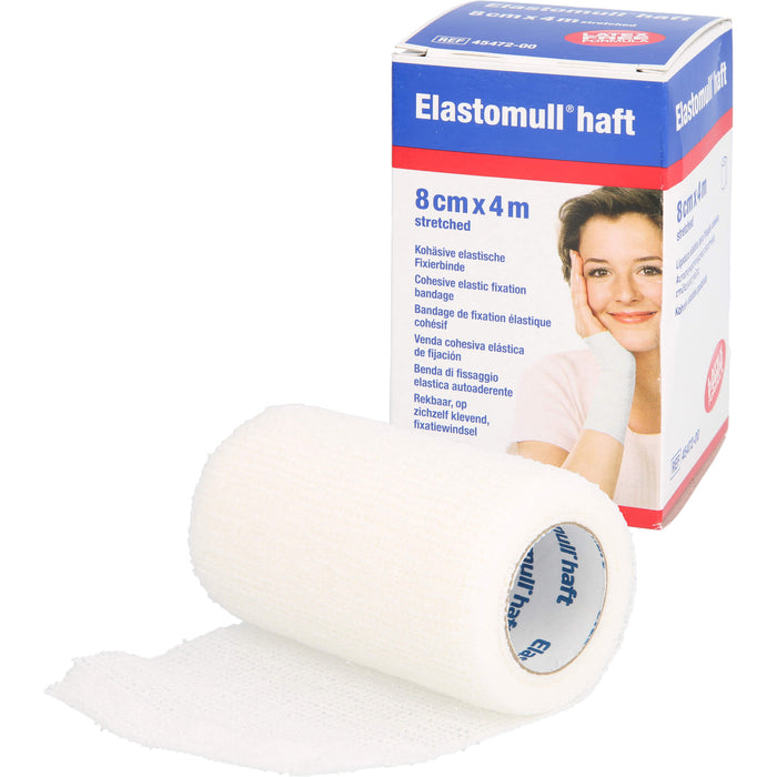 Elastomull haft 8 cm x 4 m kohäsive, elastische Fixierbinde, 1 pc Bandage