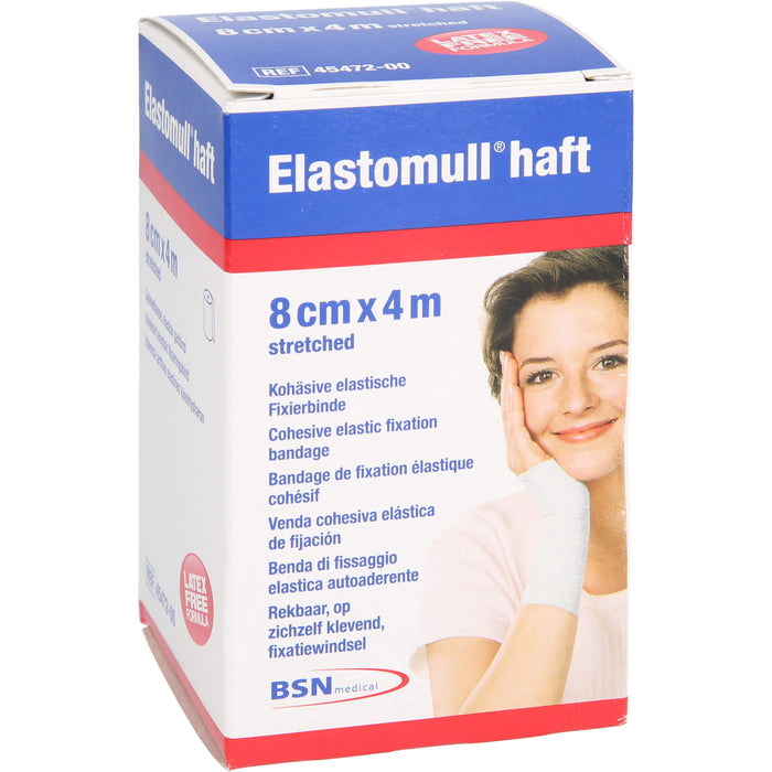 Elastomull haft 8 cm x 4 m kohäsive, elastische Fixierbinde, 1 pc Bandage