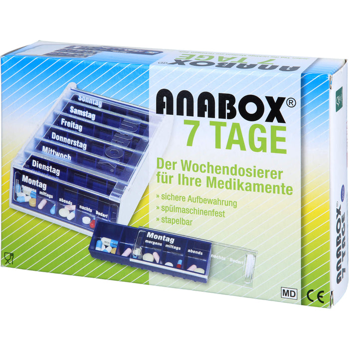 ANABOX 7 Tage Wochendosierer blau, 1 St