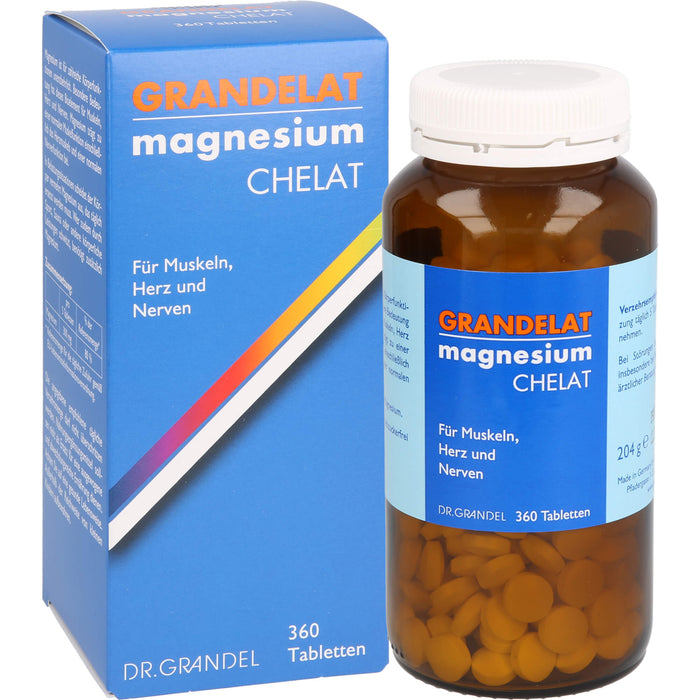 Grandelat Magnesium Chelat Tabletten für Muskeln, Herz und Nerven, 360 pcs. Tablets