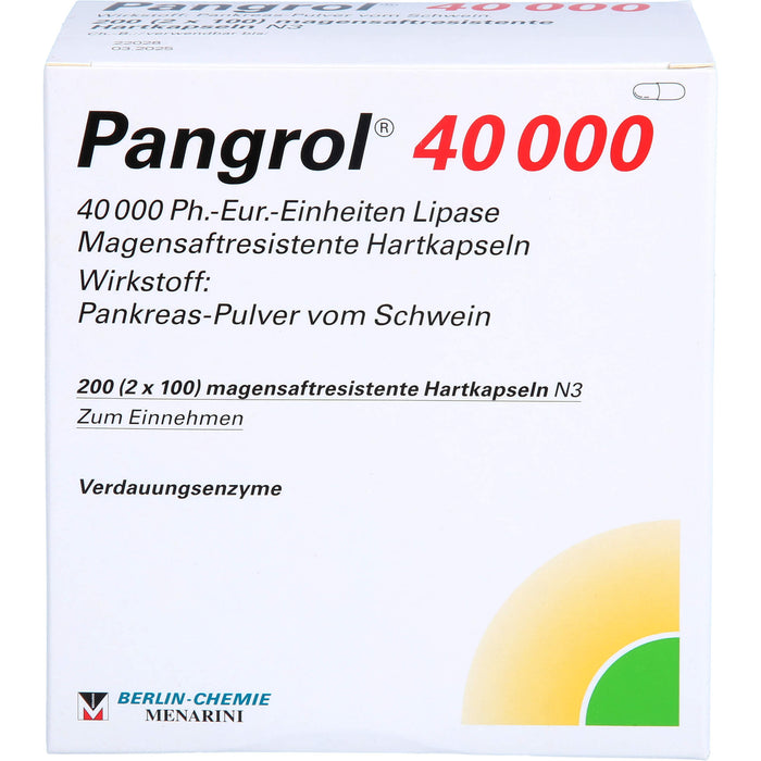 Pangrol 40000 Kapseln Verdauungsenzyme, 200 pc Capsules