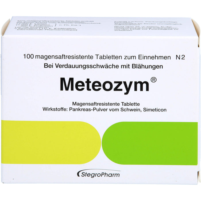 Meteozym Filmtabletten bei Verdauungsschwäche mit Blähungen, 100 pc Tablettes