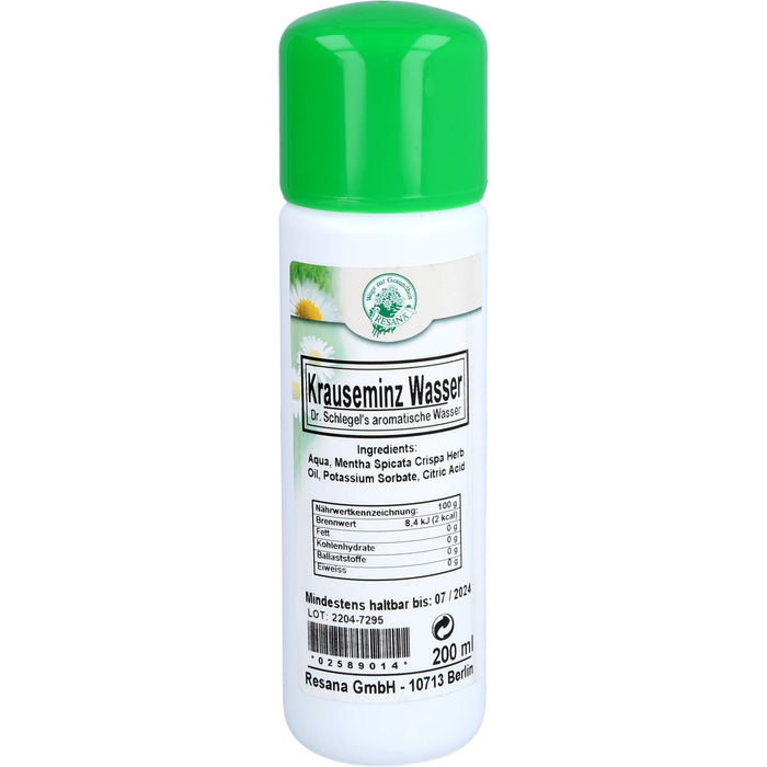 RESANA Krauseminz Wasser Dr. Schlegel, 200 ml Solution