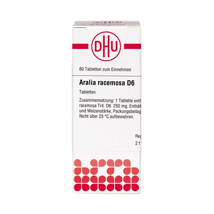 Aralia racemosa D6 DHU Tabletten, 80 St. Tabletten