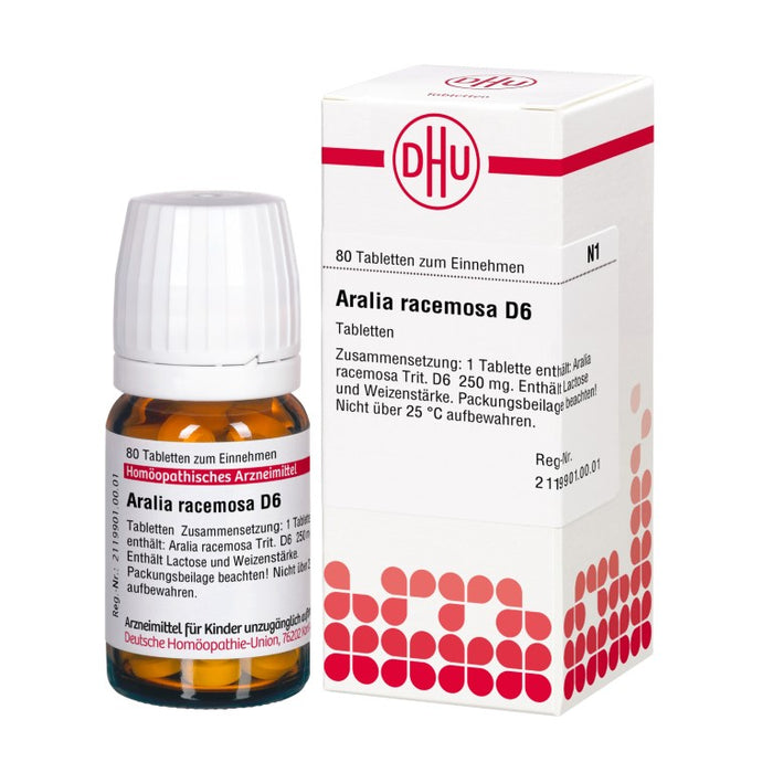 DHU Aralia racemosa D6 Tabletten, 80 pc Tablettes