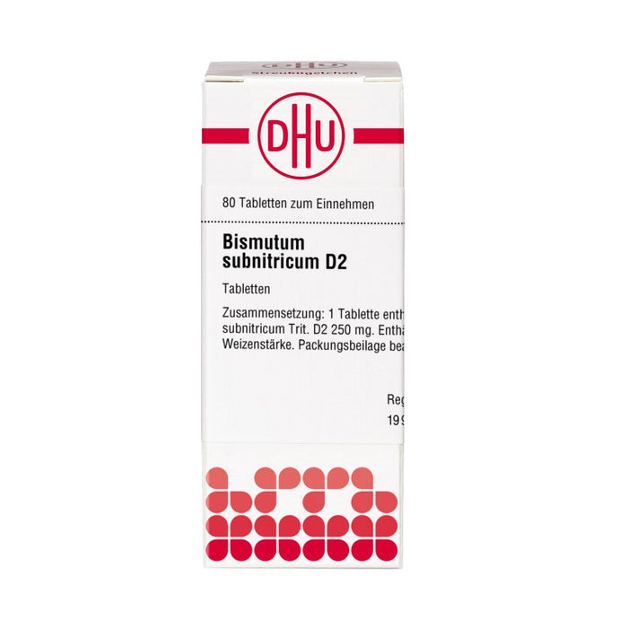 Bismutum subnitricum D2 DHU Tabletten, 80 St. Tabletten