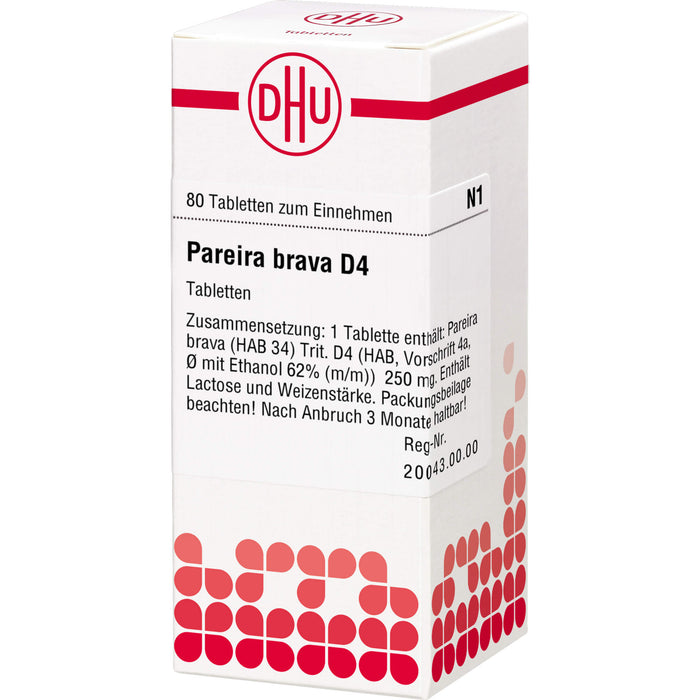 DHU Pareira brava D4 Tabletten, 80 St. Tabletten