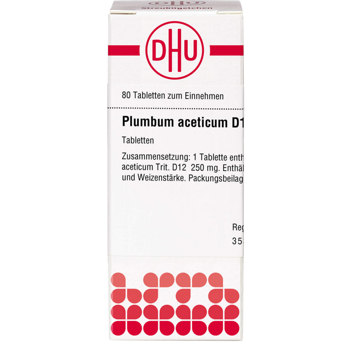 Plumbum aceticum D12 DHU Tabletten, 80 St. Tabletten