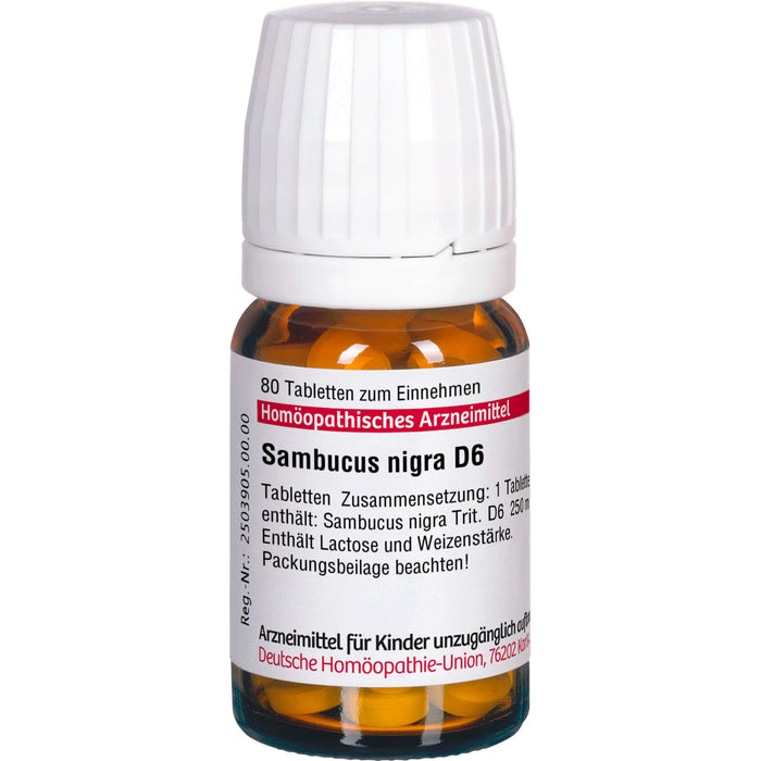 Sambucus nigra D6 DHU Tabletten, 80 St. Tabletten