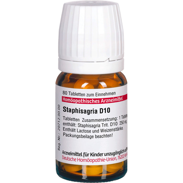 DHU Staphisagria D10 Tabletten, 80 St. Tabletten