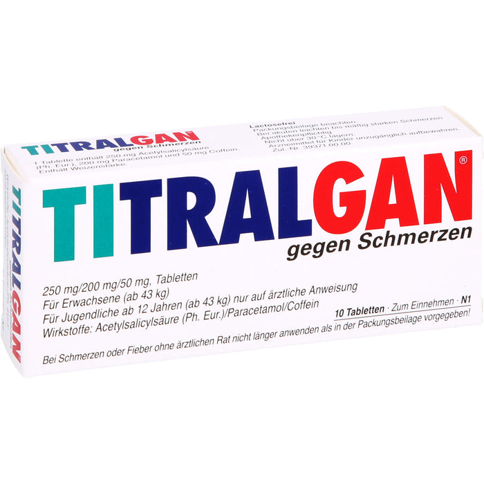 TITRALGAN gegen Schmerzen Tabletten, 10 pcs. Tablets