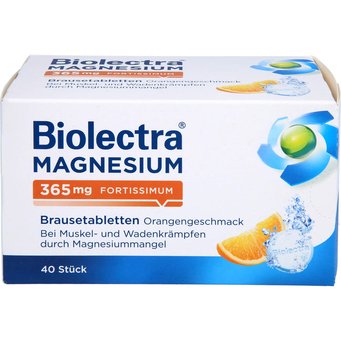 Biolectra Magnesium 365 mg fortissimum Brausetabletten Orangengeschmack, 40 pc Tablettes