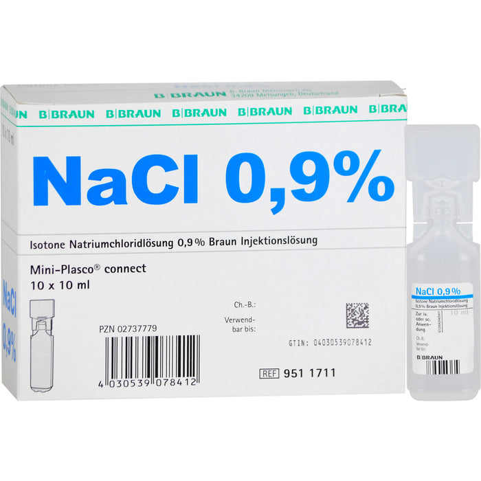 NaCl 0,9% Braun Injektionslösung Mini-Plasco connect, 10 pc Ampoules