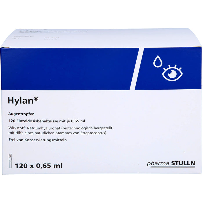 Hylan Augentropfen zur symptomatischen Behandlung beim trockenen Auge, 120 pc Ampoules