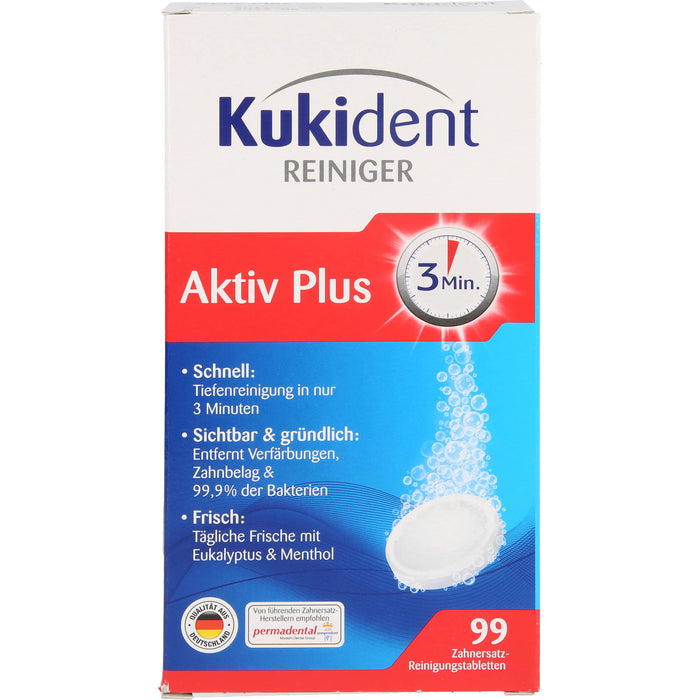 Kukident Aktiv Plus Zahnersatz-Reinigungstabletten, 99 pcs. Tablets