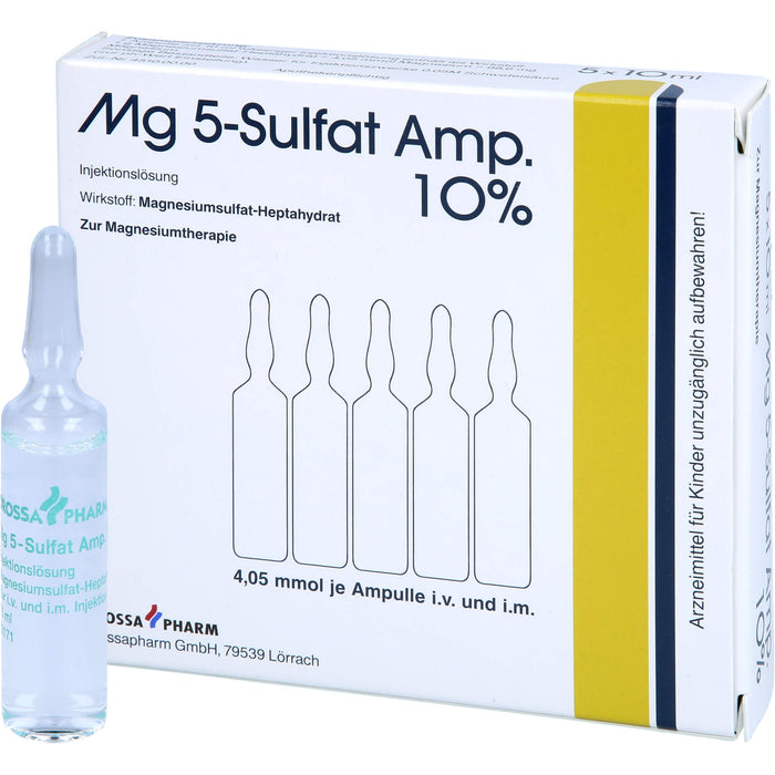 Mg 5-Sulfat Amp. 10% Injektionslösung zur Magnesiumtherapie, 5 pc Ampoules