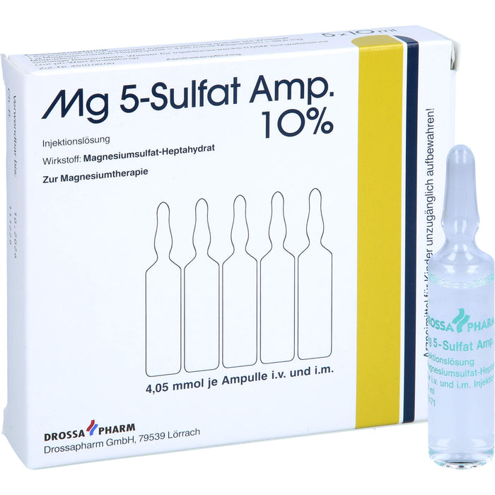 Mg 5-Sulfat Amp. 10% Injektionslösung zur Magnesiumtherapie, 5 pcs. Ampoules