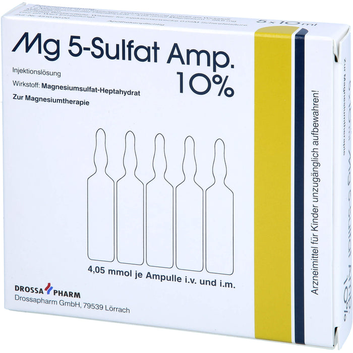 Mg 5-Sulfat Amp. 10% Injektionslösung zur Magnesiumtherapie, 5 pc Ampoules