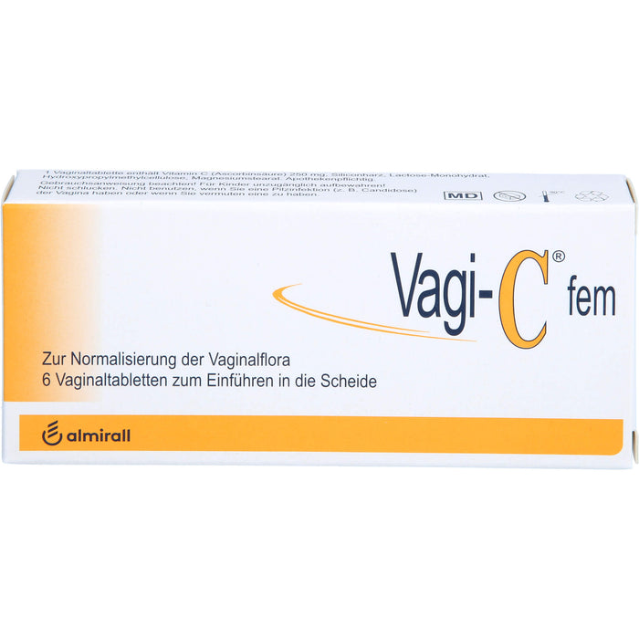 Vagi-C fem Vaginaltabletten zur Normalisierung der Scheidenflora, 6 pcs. Tablets