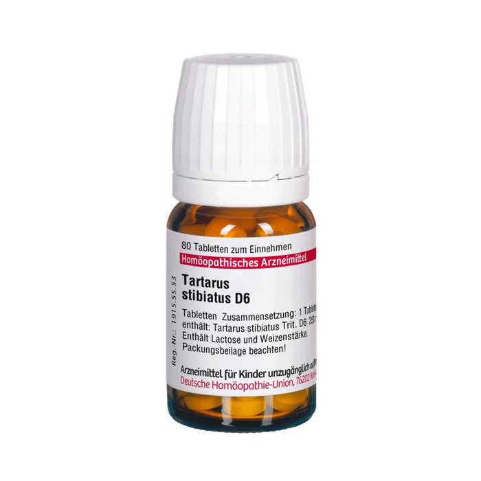 Tartarus stibiatus D6 DHU Tabletten, 80 St. Tabletten