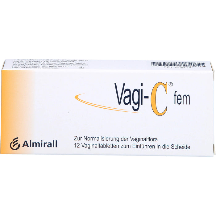 Vagi-C fem Vaginaltabletten zur Normalisierung der Scheidenflora, 12 pc Tablettes