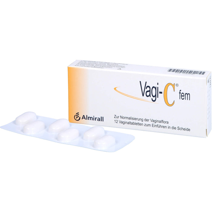 Vagi-C fem Vaginaltabletten zur Normalisierung der Scheidenflora, 12 pc Tablettes