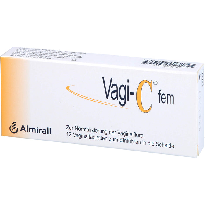 Vagi-C fem Vaginaltabletten zur Normalisierung der Scheidenflora, 12 pc Tablettes