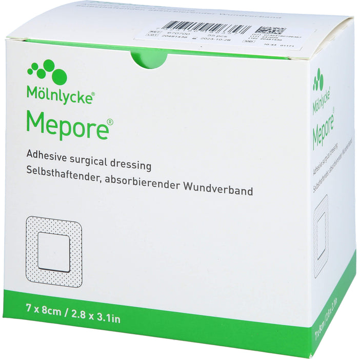 Mepore selbsthaftender, absorbierender Wundverband  7 x 8 cm, 55 pcs. Patch