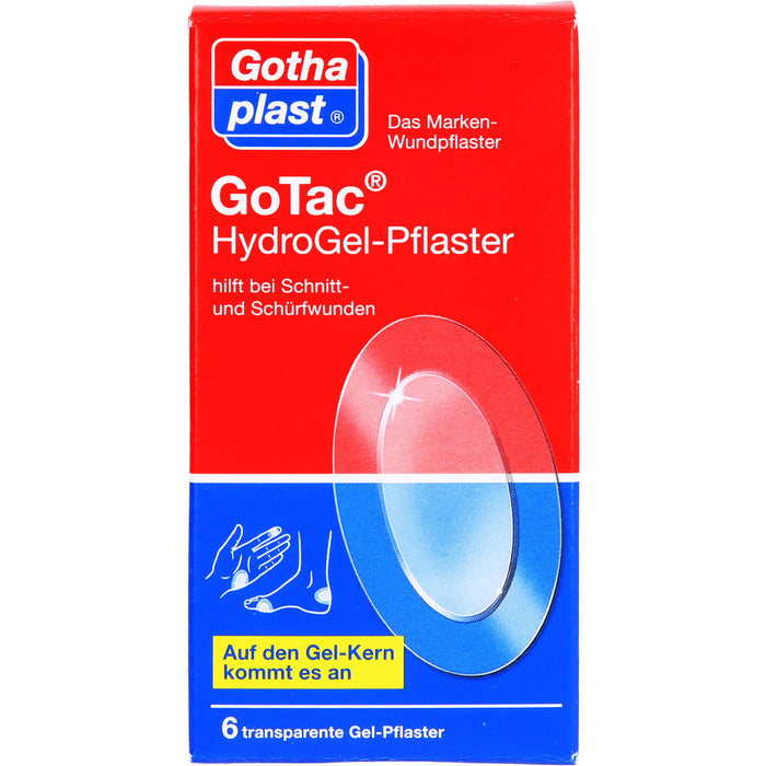 GoTac Hydro transparente Gel-Pflaster oval 7,4 cm x 4,5 cm, 6 pcs. Patch