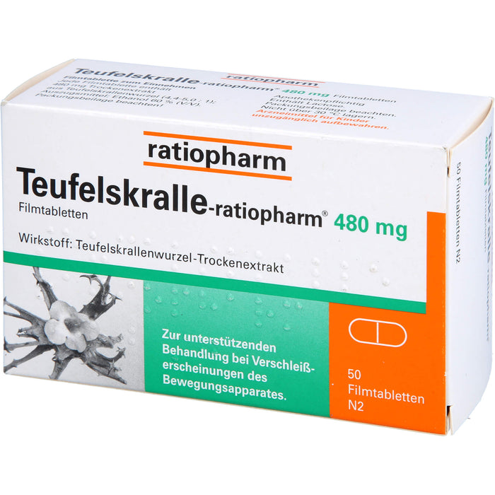 Teufelskralle-ratiopharm 480 mg Filmtabletten, 50 pc Tablettes