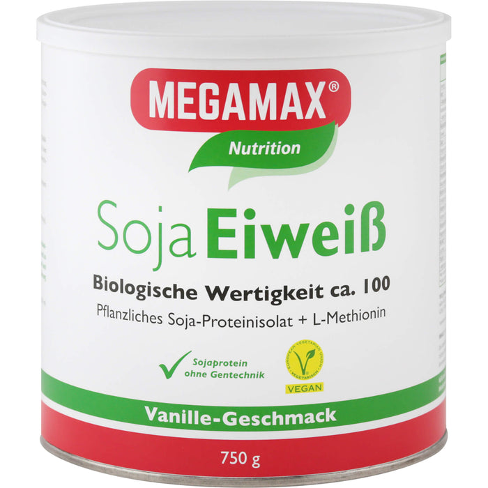 MEGAMAX Soja Eiweiß Pulver Vanille-Geschmack, 750 g Poudre