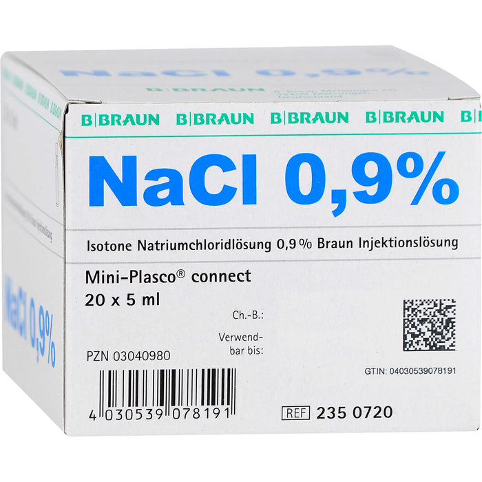 Isotone Kochsalzlösung NaCl 0,9% Braun Mini-Plasco connect, 100 ml Solution