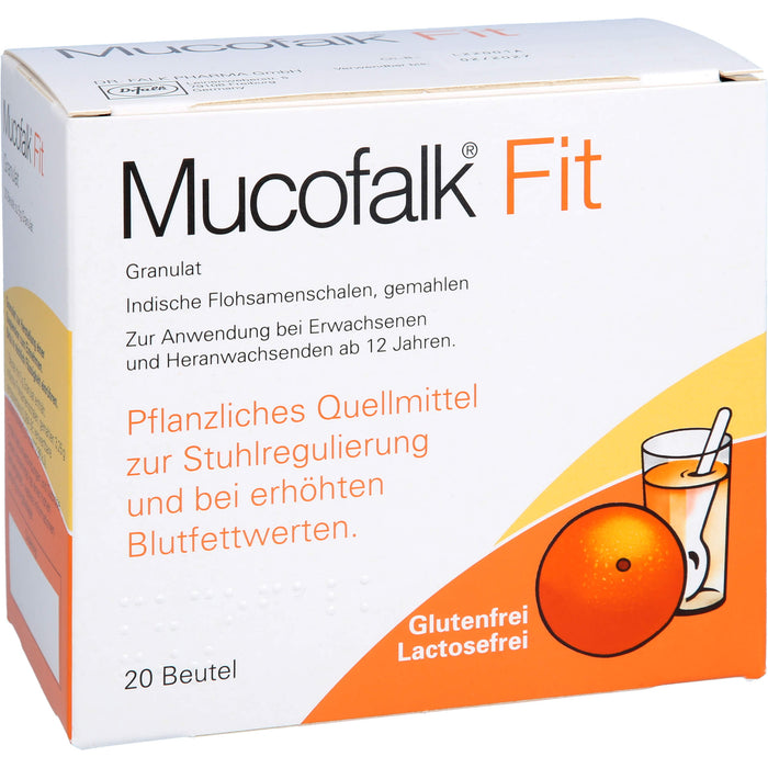 Mucofalk Fit Granulat zur Stuhlregulierung und bei erhöhten Blutfettwerten, 20 St. Beutel