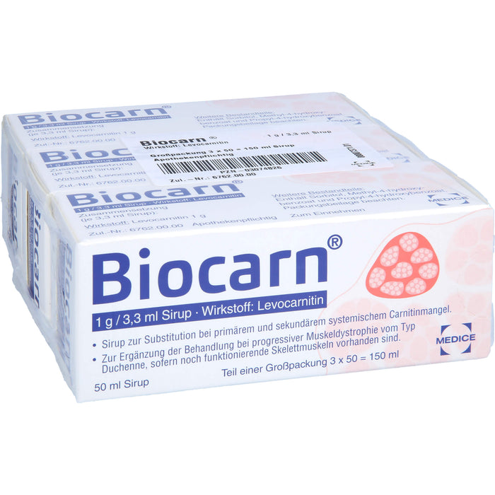 Biocarn 1 g/3,3 ml Sirup bei Carnitinmangel, 150 ml Solution