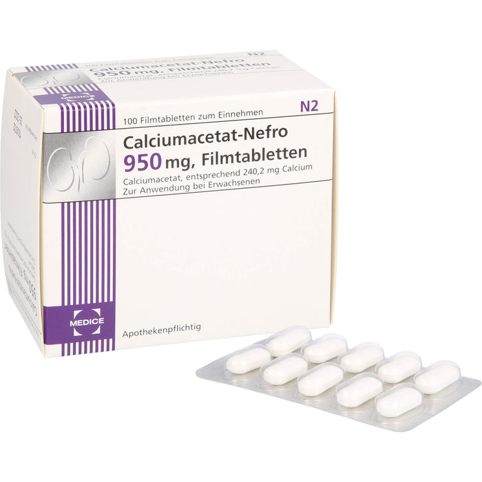 Calciumacetat-Nefro 950mg, Filmtabletten, 100 St FTA