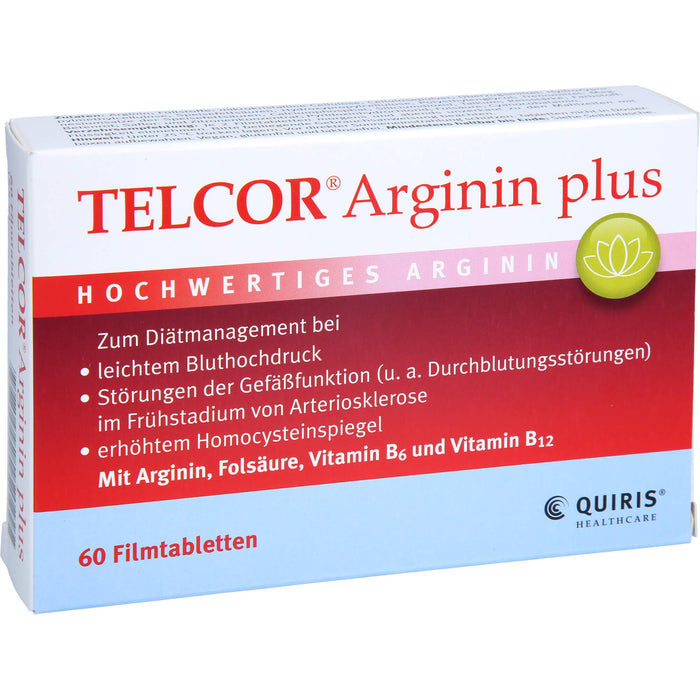 Telcor Arginin plus Filmtabletten, 60 pc Tablettes