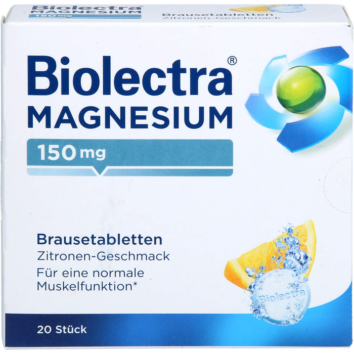 Biolectra Magnesium 150 mg Brausetabletten Zitronengeschmack, 20 pcs. Tablets