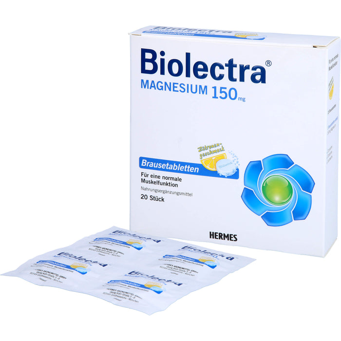 Biolectra Magnesium 150 mg Brausetabletten Zitronengeschmack, 20 St. Tabletten