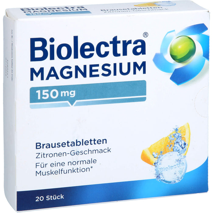 Biolectra Magnesium 150 mg Brausetabletten Zitronengeschmack, 20 pcs. Tablets