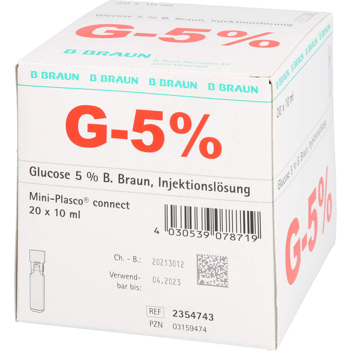 BRAUN Glucose 5 %  Injektionslösung, 200 ml Solution