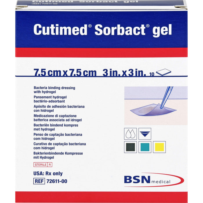 Cutimed Sorbact Gel 7,5x7,5cm, 10 St KOM