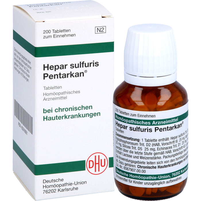 DHU Hepar sulfuris Pentarkan Tabletten bei chronischen Hauterkrankungen, 200 pcs. Tablets