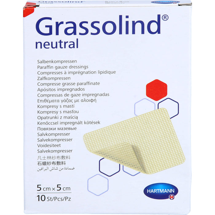 GRASSOLIND Salbenkompressen steril 5 X 5 cm, 10 St. Kompressen