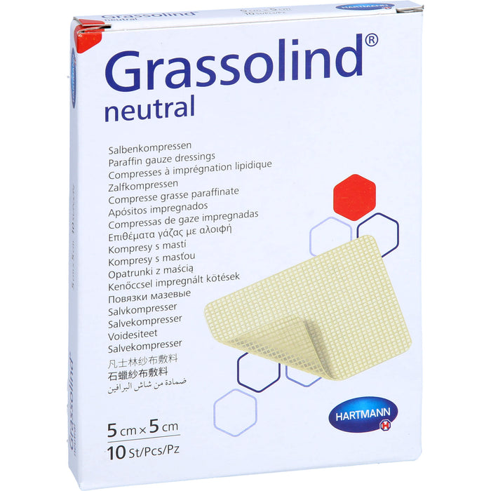 GRASSOLIND Salbenkompressen steril 5 X 5 cm, 10 pc Compresses