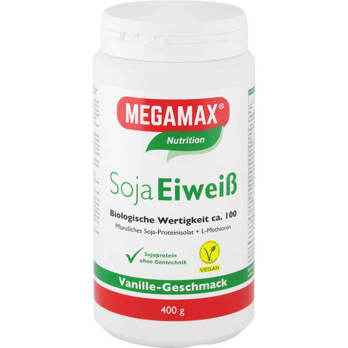 MEGAMAX Soja Eiweiß Pulver Vanille-Geschmack, 400 g Powder