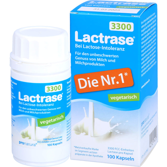 Lactrase 3300 vegetarisch bei Lactose-Intoleranz Kapseln, 100 pc Capsules