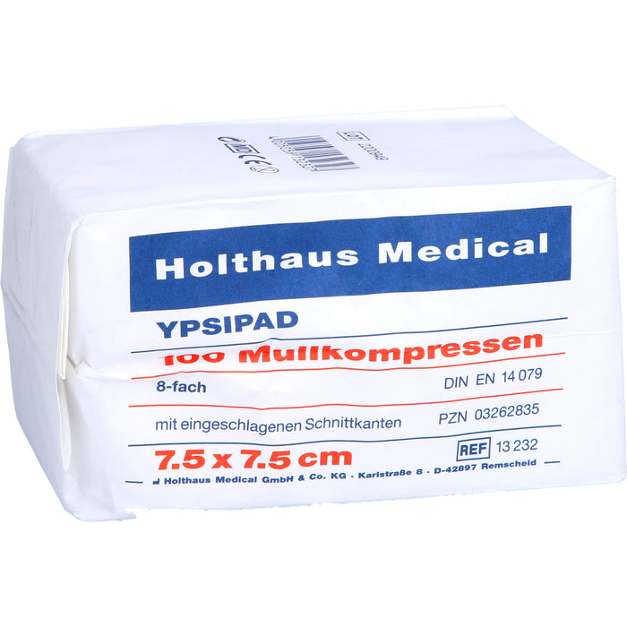 Mullkompressen 8-fach unsteril YPSIPAD 7,5x7,5cm, 100 St KOM