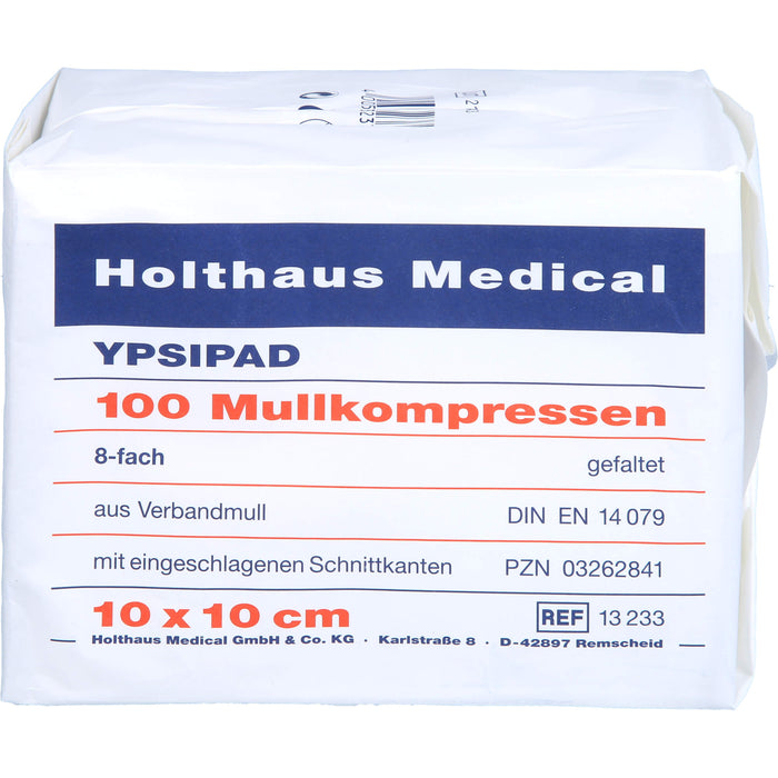 Mullkompressen 8-fach unsteril YPSIPAD 10x10cm, 100 St KOM