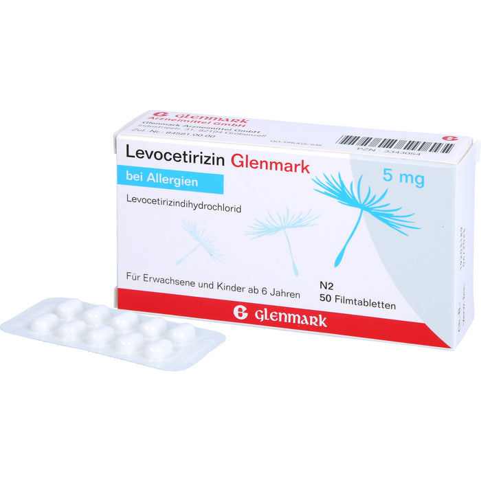 Levocetirizin Glenmark 5 mg Filmtabletten, 50 St FTA